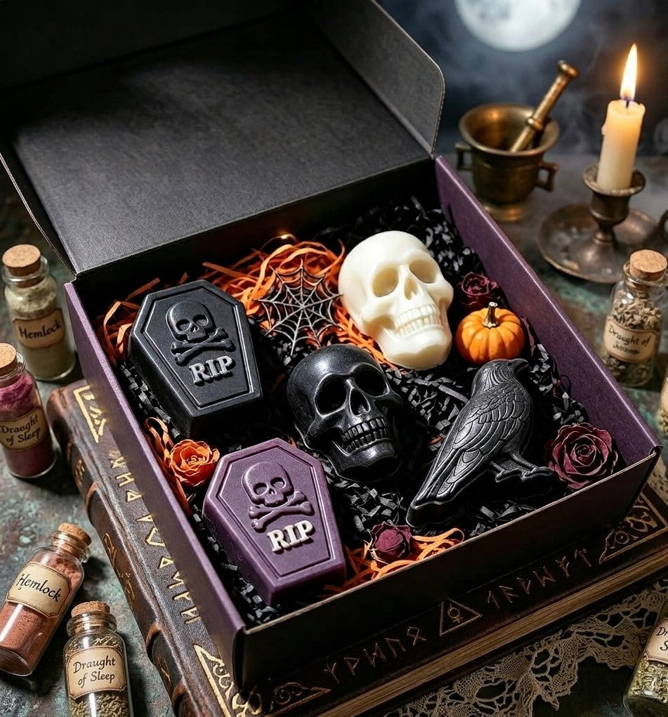 6pk Crow, Skull & Tombstone Design